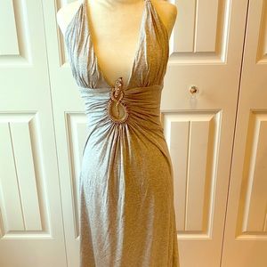 SKY Brand Heather Gray Rhinestone Maxi Dress XS